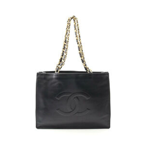 Chanel Coco Mark Tote Bag Leather Black